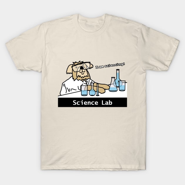 Science Lab and Dog T-Shirt by ellenhenryart